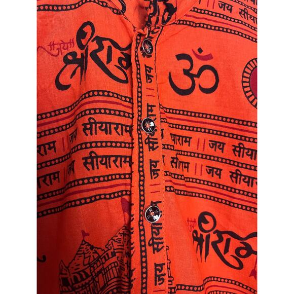 Men Kurta Handmade Casual Short Sleeve Shirt Size XXL T-Shirt Indian Bollywood - Picture 4 of 6